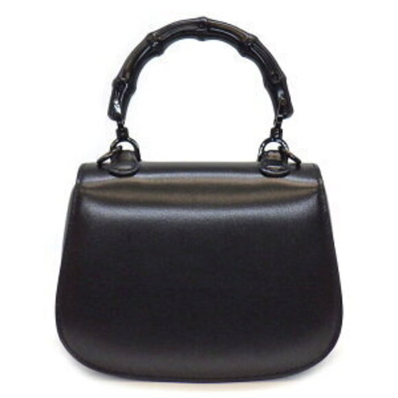 Gucci Bamboo 2way Shoulder Bag Black Leather - Picture 2 of 10